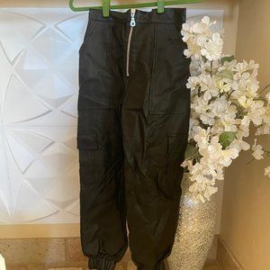 The Ragged Priest Faux Leather Cargo Joggers - Size Small